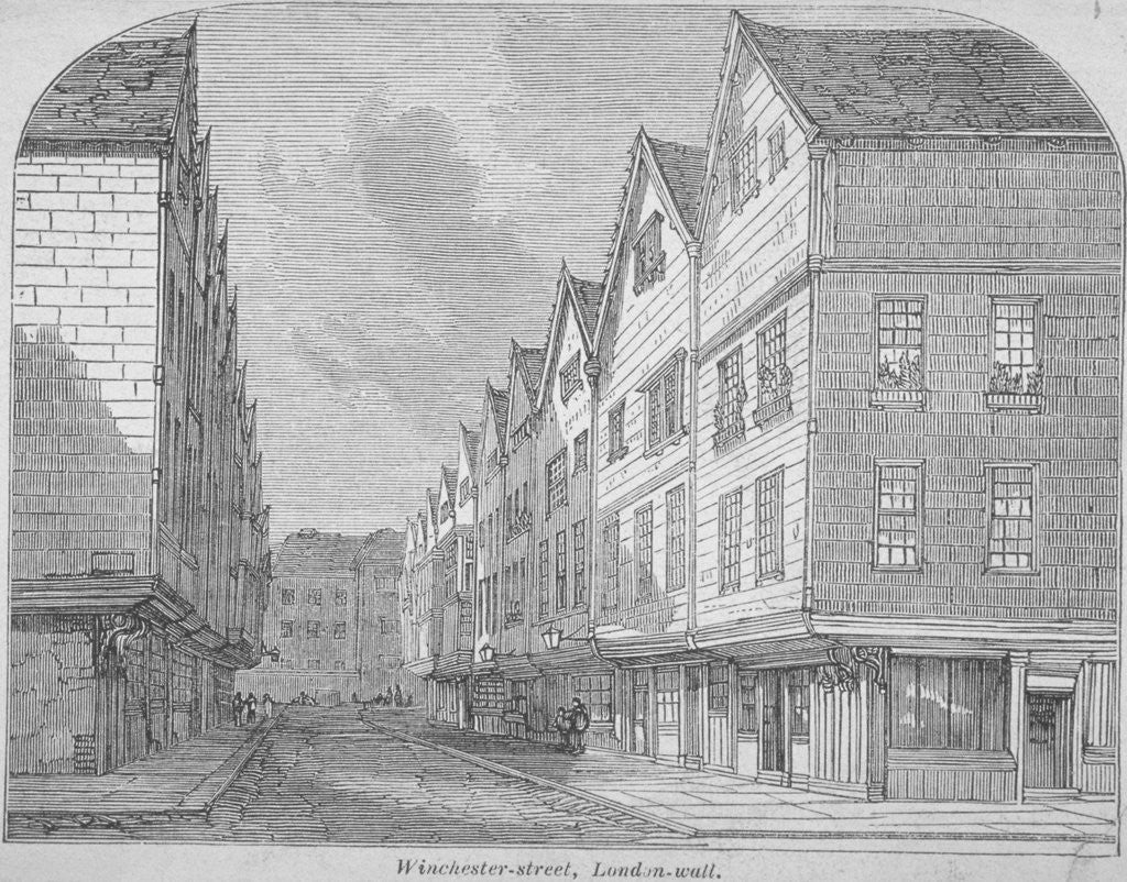 Detail of View of Great Winchester Street, City of London by Anonymous
