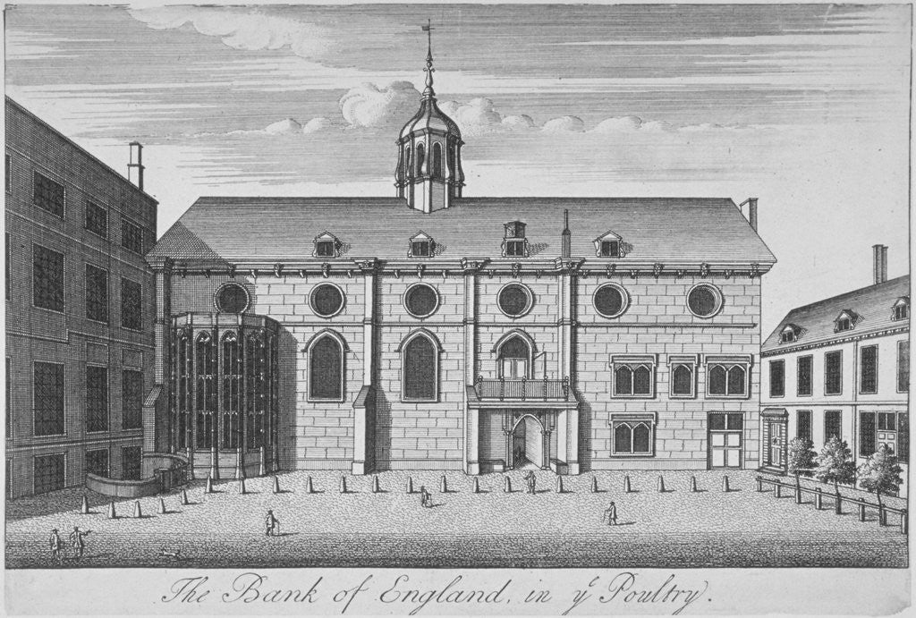 View of Grocers' Hall at time it housed Bank of England, City of London by Anonymous