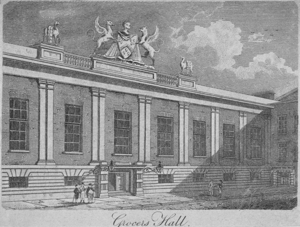 Detail of Front view of Grocers' Hall, City of London by Anonymous