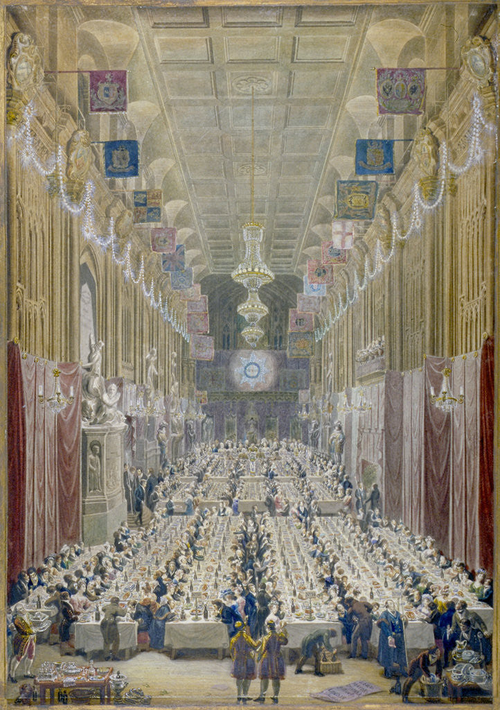 Detail of View of the Lord Mayor's Dinner at the Guildhall, City of London by George Scharf
