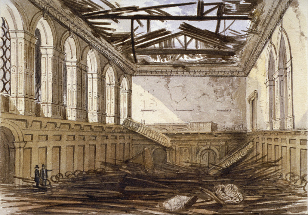 Detail of Ruins of the banqueting hall of Haberdashers' Hall, City of London by Anonymous