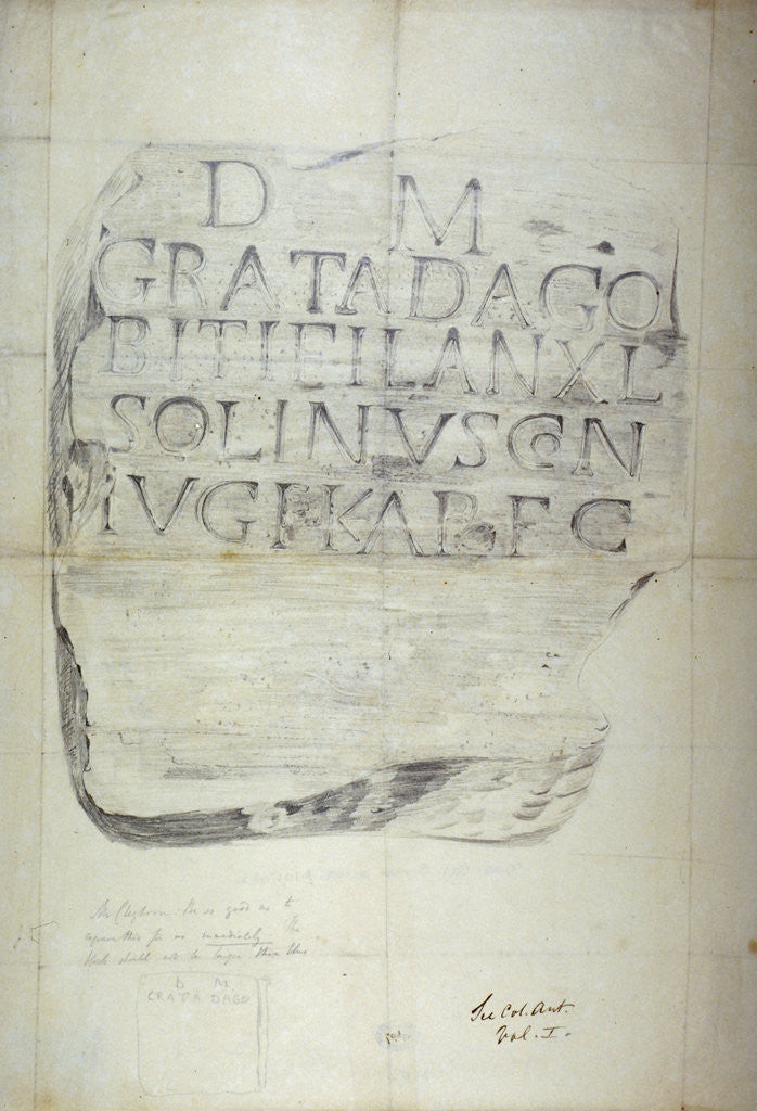 Roman memorial stone erected by Solinus in memory of his wife Grata by Anonymous