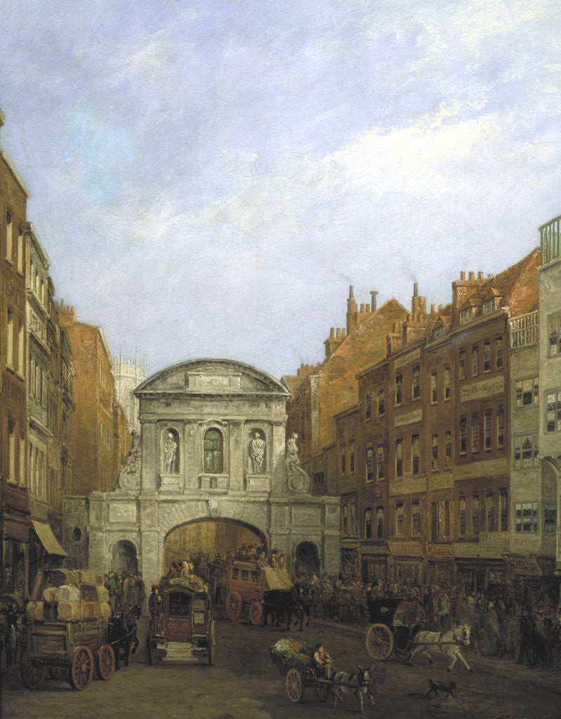 Temple Bar from the Strand, London by William Henry