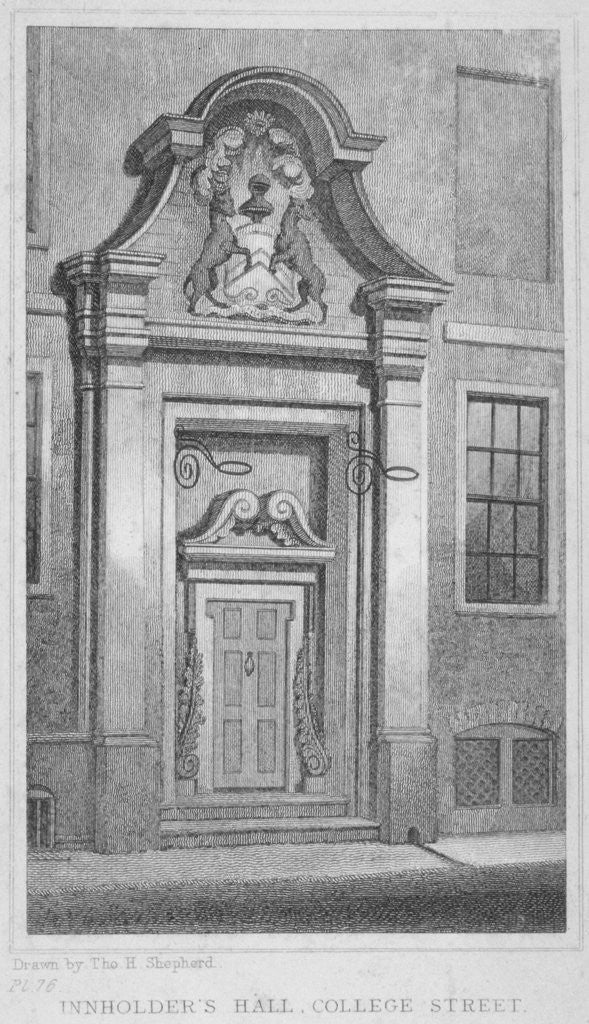 Detail of The entrance to Innholder's Hall, College Street, City of London by Anonymous