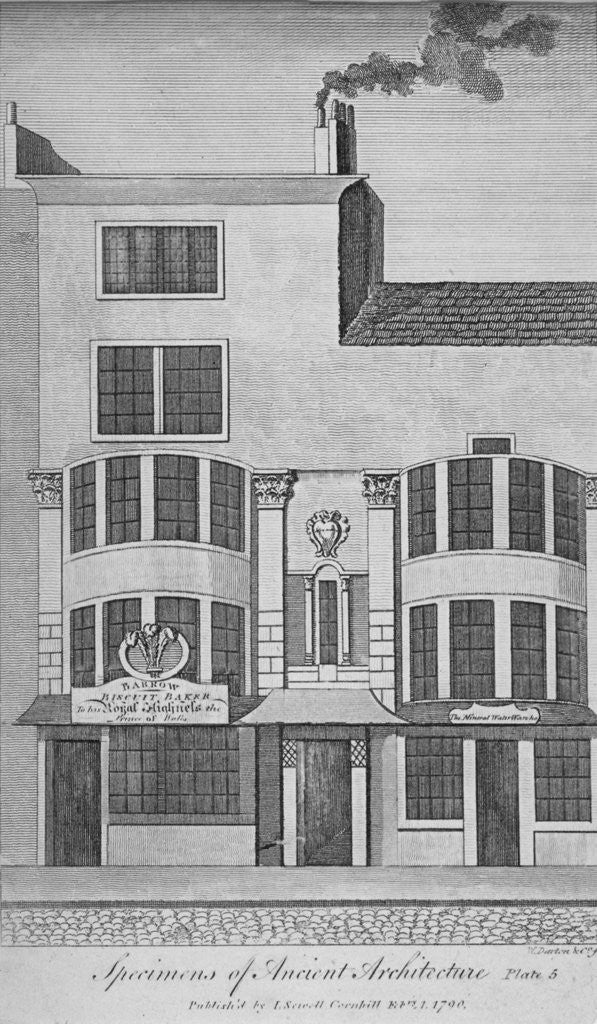 Detail of View of buildings in Leadenhall Street, City of London by William Darton & Co