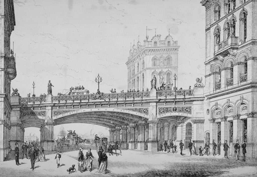 Detail of Farringdon Street and Holborn Viaduct, City of London by Anonymous