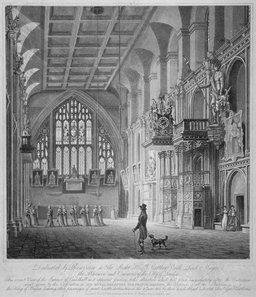 Interior of the Guildhall, City of London by George Hawkins
