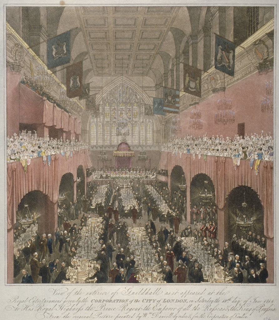 Detail of Banquet at the Guildhall, City of London, 1814 (1815) by Anonymous