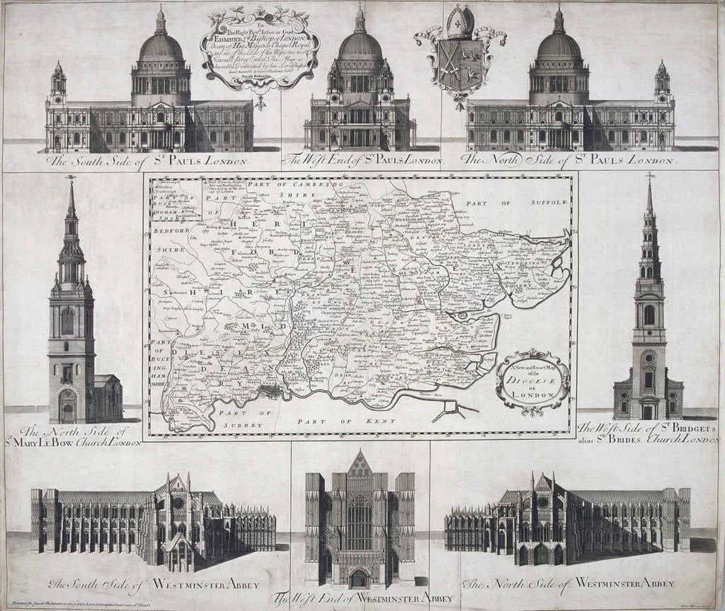 Map of the Diocese of London by John Harris