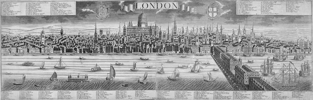 Detail of The City of London and the River Thames by Anonymous