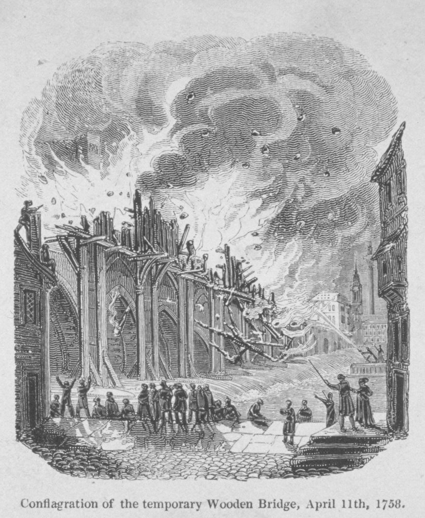 Detail of Fire on London Bridge by Anonymous