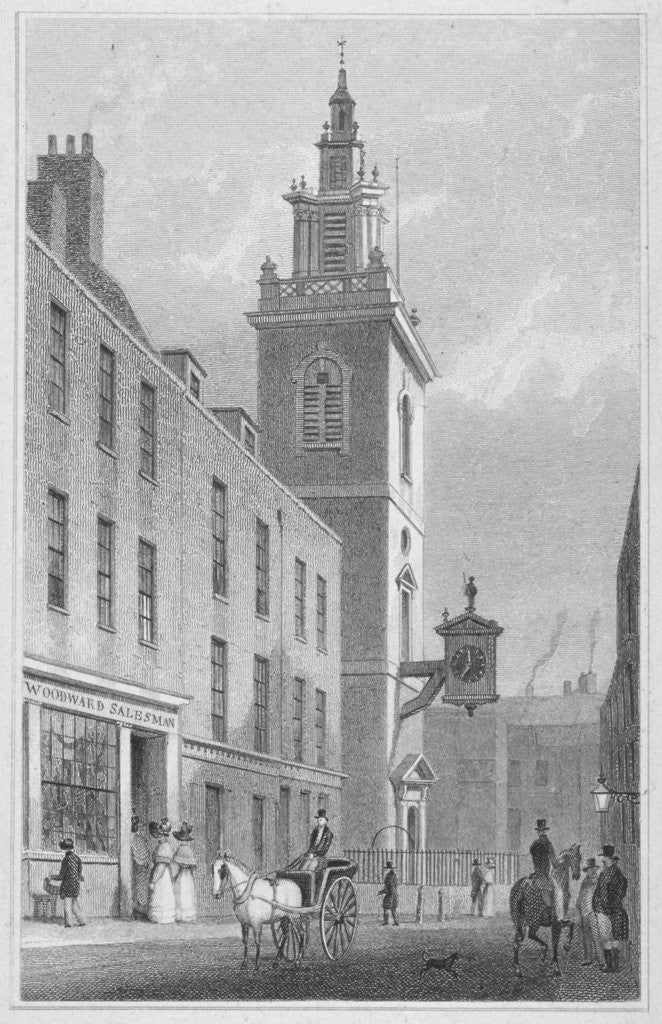 View of the Church of St James Garlickhythe, City of London by R Acon