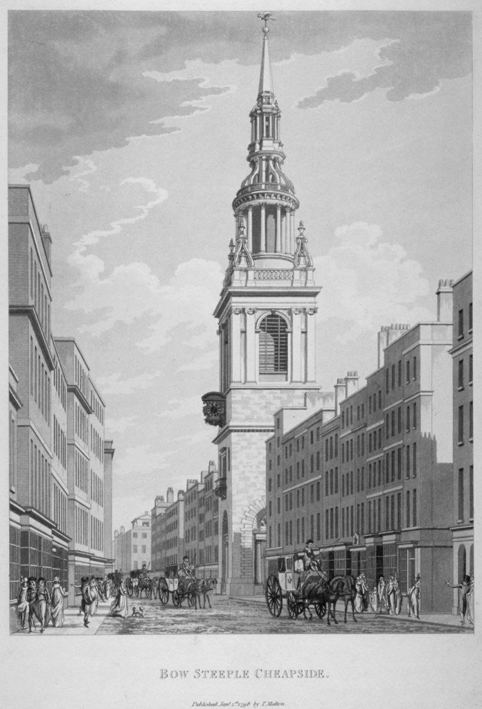 Detail of Church of St Mary-le-Bow, Cheapside, City of London by Sir Christopher Wren
