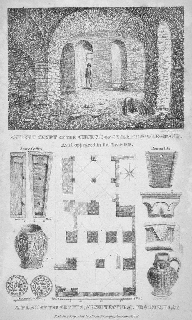 Interior view of the remains of the Church of St Martin's le Grand, City of London by AJK