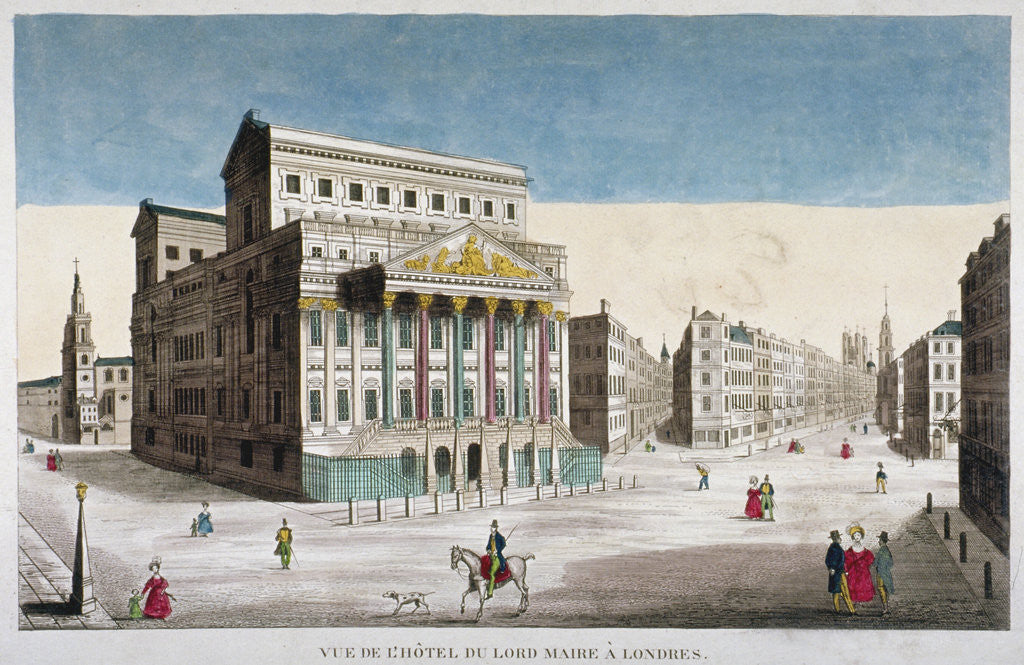 Detail of View of Mansion House, Cornhill and Lombard Street, City of London by Anonymous
