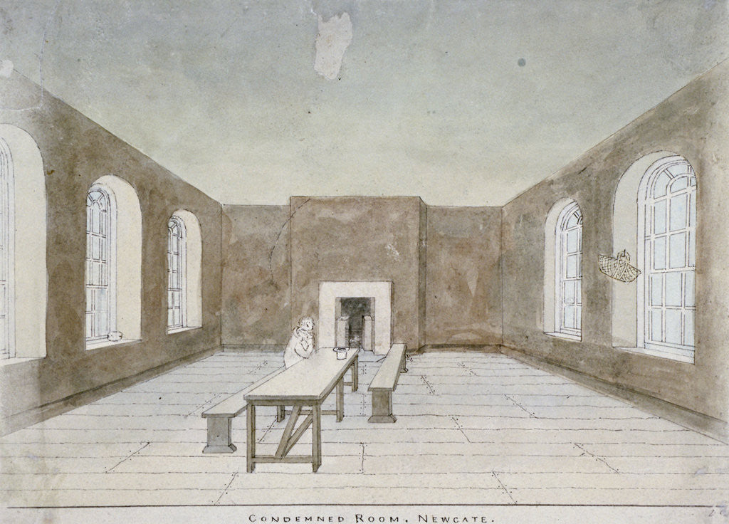 Interior of the condemned room in Newgate Prison, Old Bailey, City of London by Valentine Davis