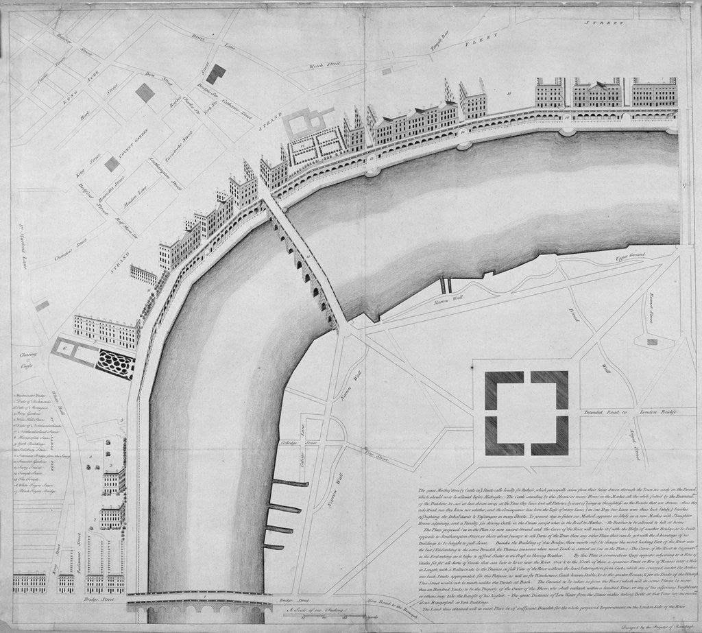 Detail of Proposed Thames embankment, London by Anonymous