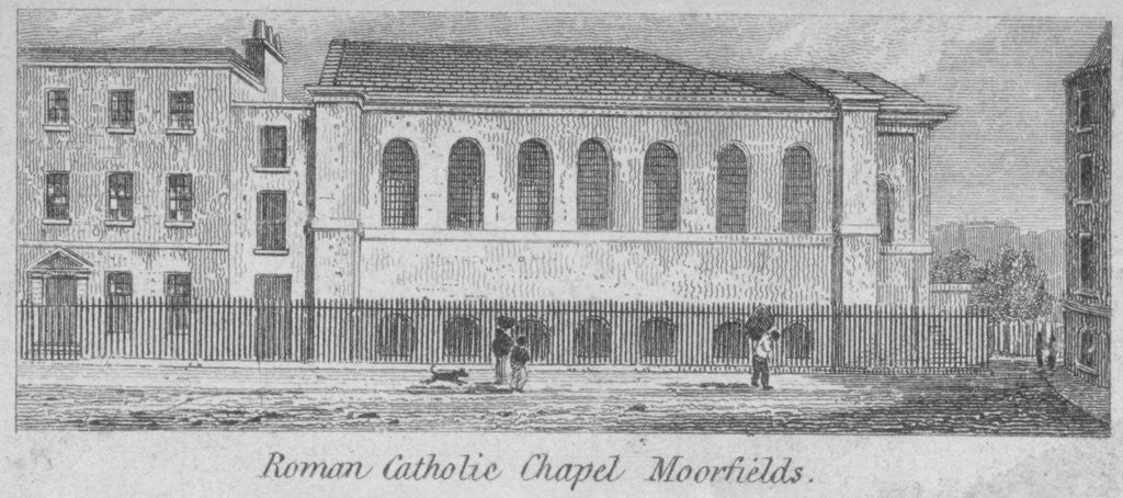 Side view of St Mary's Roman Catholic Church, Moorfields, City of London by Anonymous
