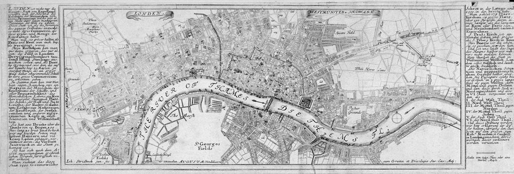 Detail of Map of London by Augustae Vindelicorum