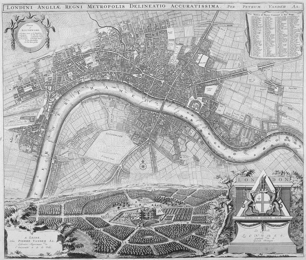 Detail of Map of London by Anonymous