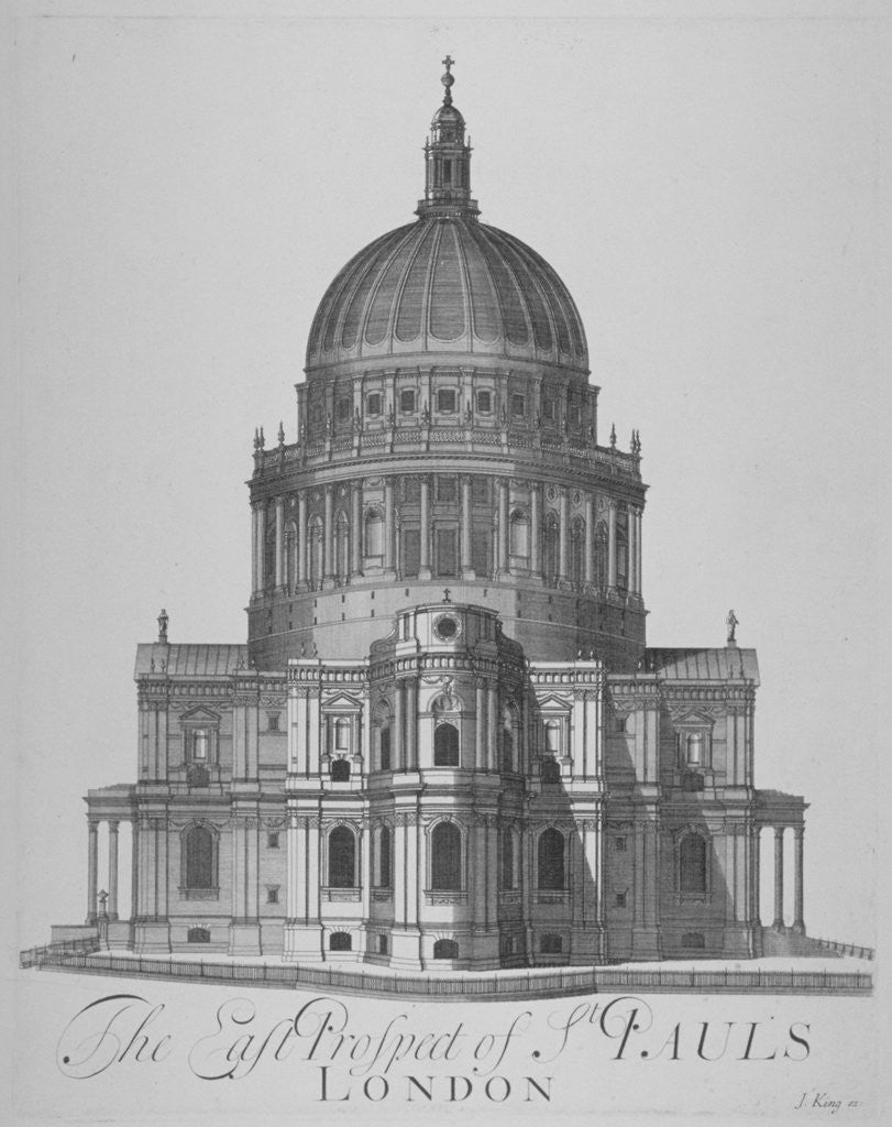 Detail of East view of St Paul's Cathedral, City of London by Anonymous