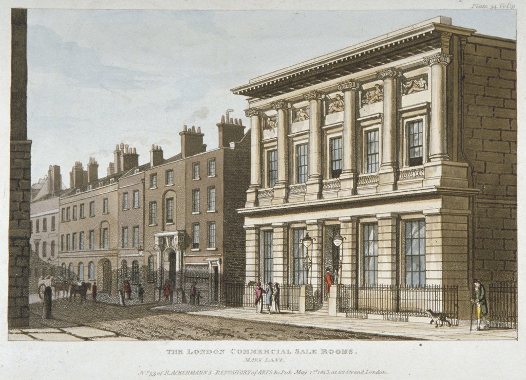 Detail of The London Commercial Sale Rooms and Mincing Lane, City of London by Anonymous