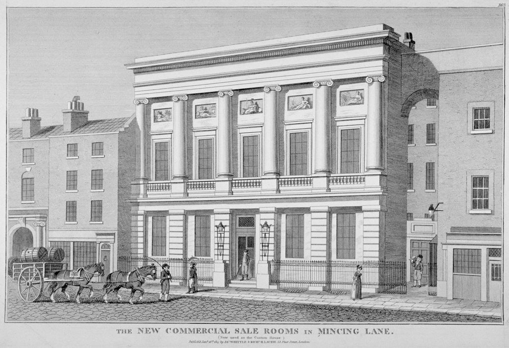 Detail of The London Commercial Sale Rooms and Mincing Lane, City of London by Anonymous