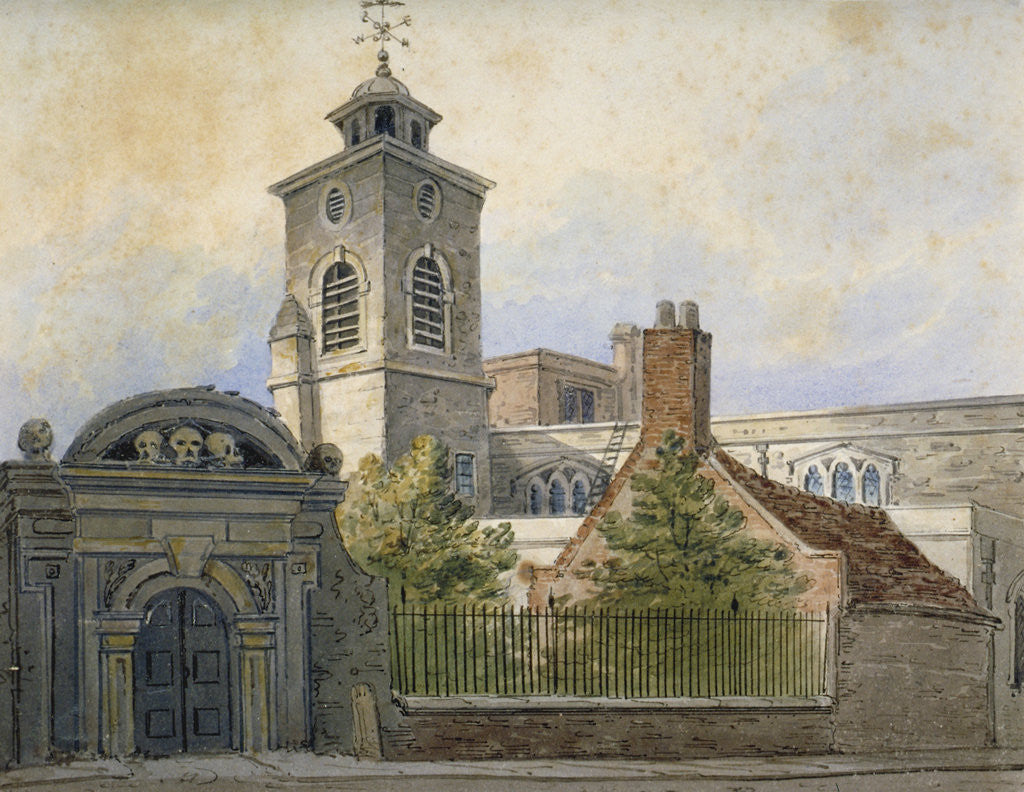 Detail of View of the Church of St Olave, Hart Street, from Seething Lane, City of London by William Pearson