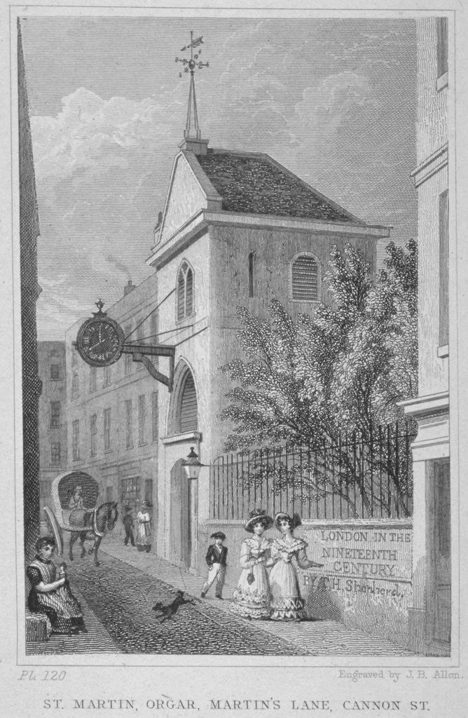 Detail of Church of St Martin Orgar, Martin Lane, City of London by James B Allen