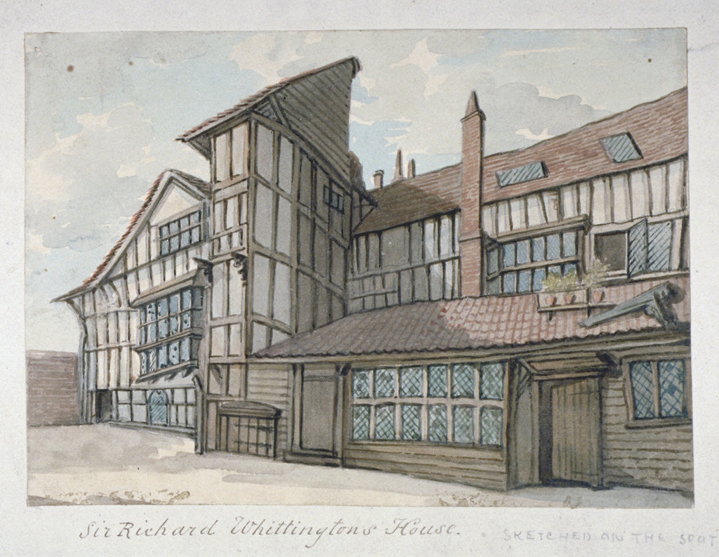 Detail of Sir Richard Whittington's House, Milton Street, City of London by Samuel Ireland