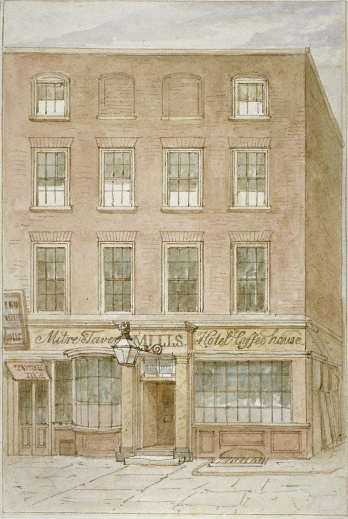 Detail of The Mitre Tavern, coffee house and hotel on Mitre Court, Fleet Street, City of London by James Findlay