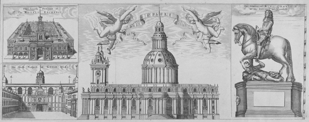 Detail of St Paul's Cathedral, City of London by Anonymous