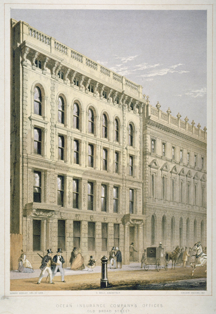 View of the Ocean Insurance Company's Offices, Old Broad Street, City of London by Robert Dudley