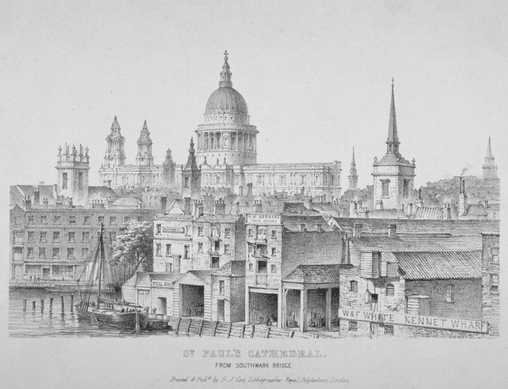 St Paul's Cathedral from Southwark Bridge, City of London by Anonymous
