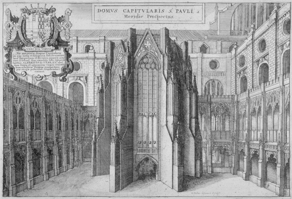 Detail of Part of the side of the old St Paul's Cathedral, City of London by Wenceslaus Hollar