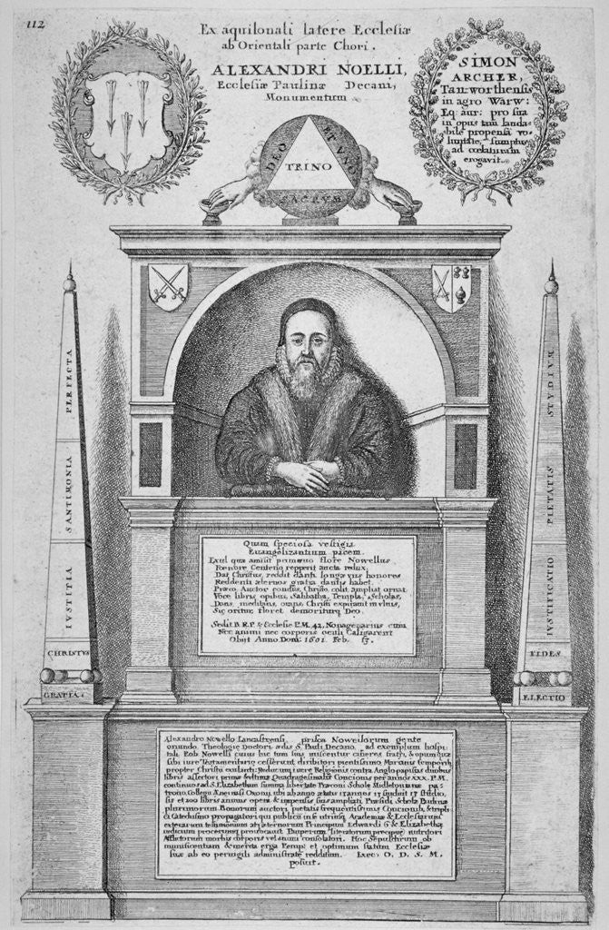 Detail of Monument of Alexander Noel in the old St Paul's Cathedral, City of London by Wenceslaus Hollar