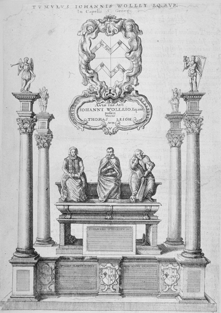 Detail of Monument of Sir John Woolley in old St Paul's Cathedral, City of London by Wenceslaus Hollar