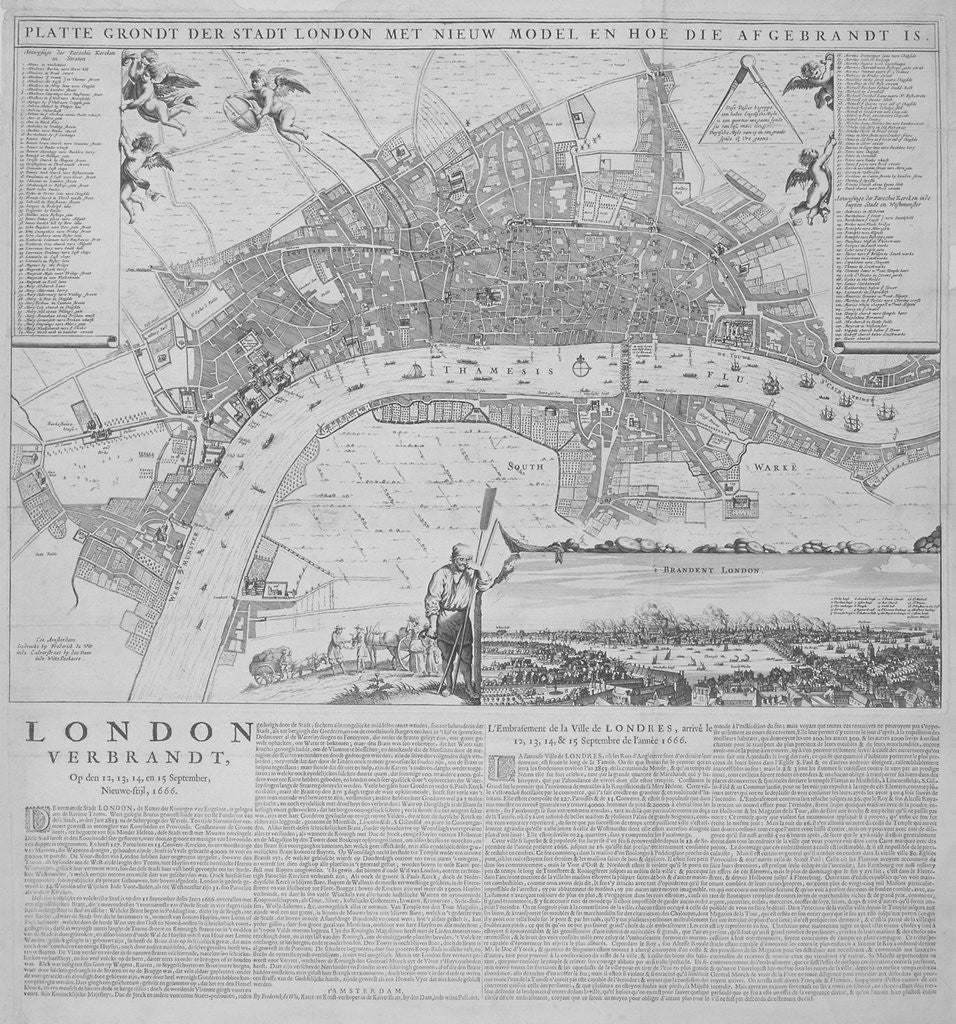 Detail of Map of London by Anonymous