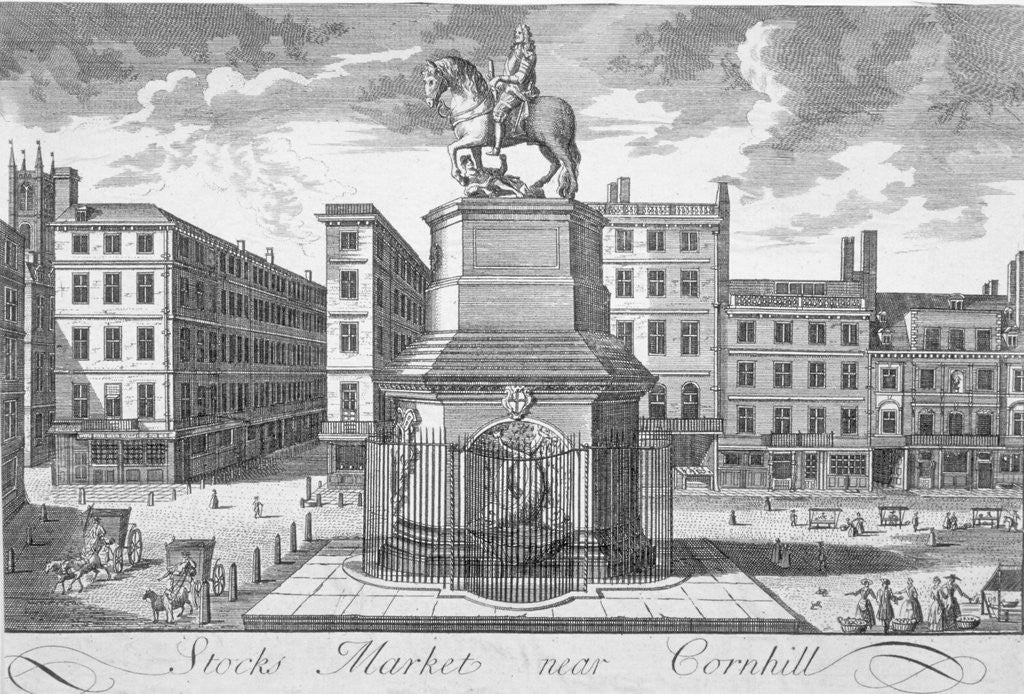 Detail of View of the Stocks Market, Poultry, looking from the west, City of London by Anonymous