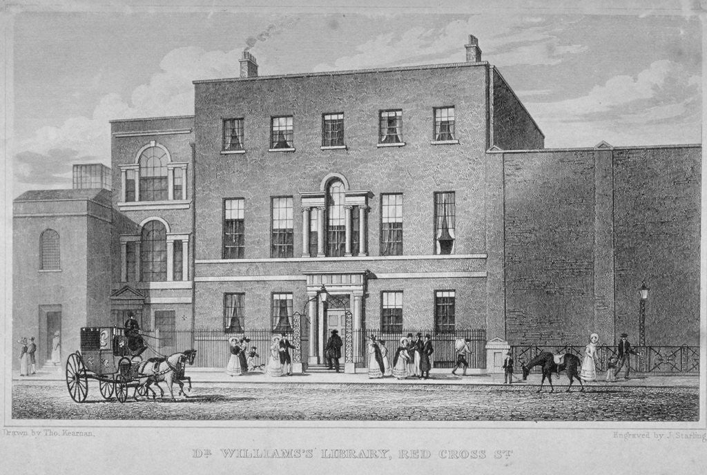 Detail of View of Dr Williams's Library in Redcross Street, City of London by J Starling