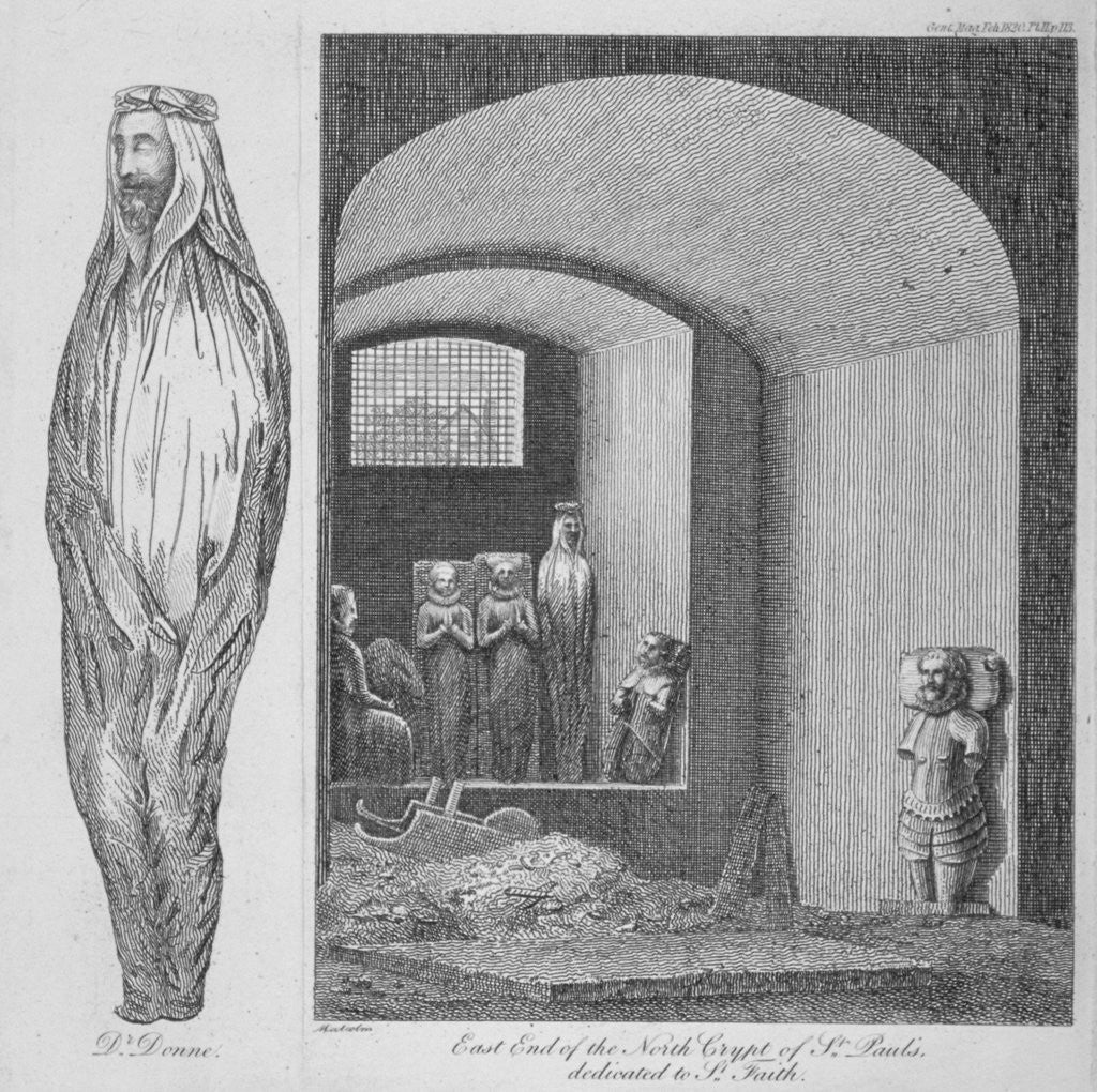 Detail of East end of the north crypt in St Paul's Cathedral, City of London by James Peller Malcolm