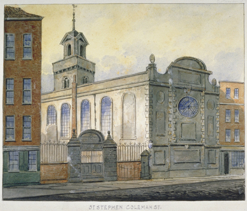 South-east view of the Church of St Stephen, Coleman Street, City of London by William Pearson