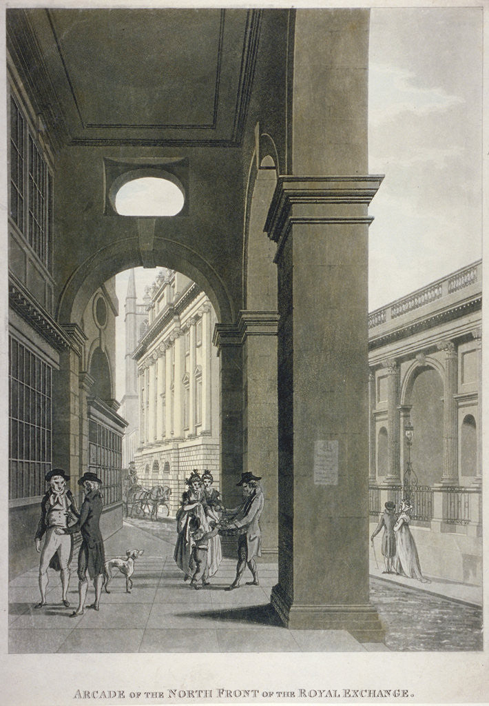 Arcade on the north front of the Royal Exchange, City of London by Anonymous