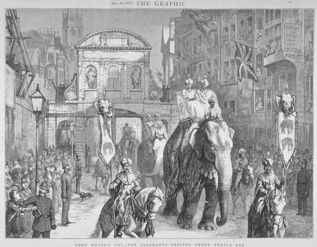 Detail of View of Temple Bar during the Lord Mayor's Day, City of London by Anonymous