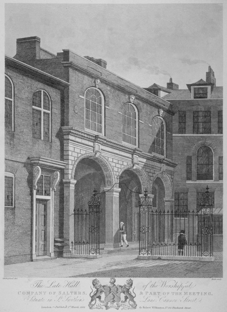 Salters' Hall and part of the Salters' Hall Chapel for Protestant Dissenters, City of London by Thomas Dale