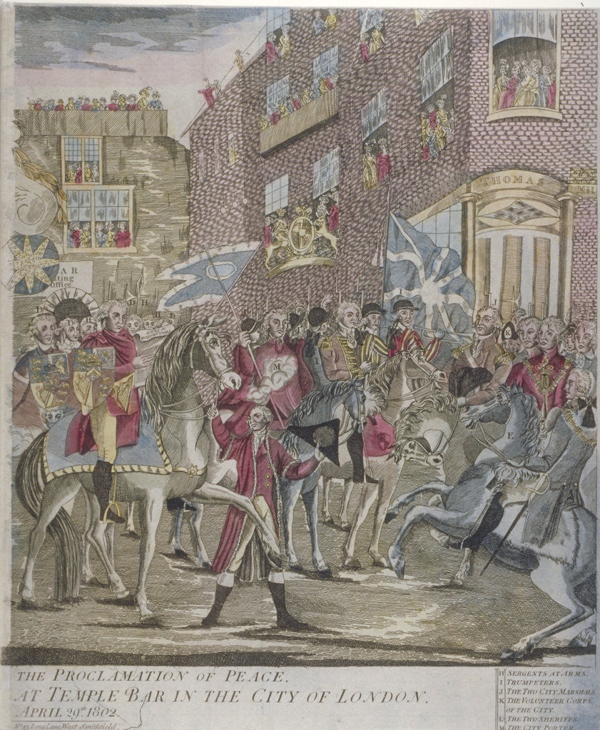 Detail of The proclamation of peace at Temple Bar, London, 29 April 1802 by Anonymous