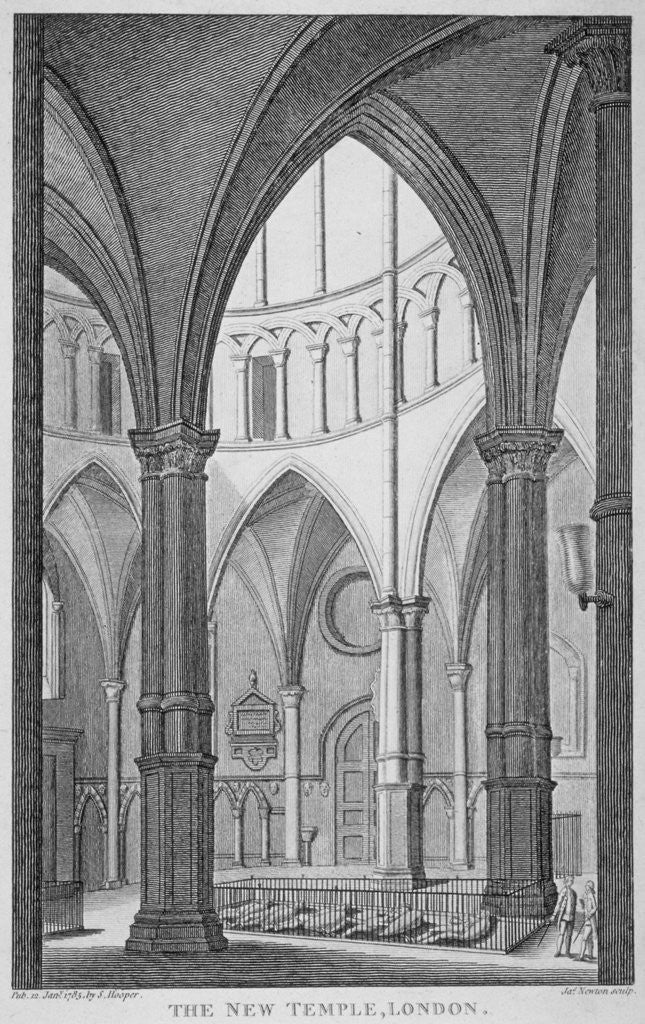 Detail of Interior view of Temple Church, City of London by James Newton
