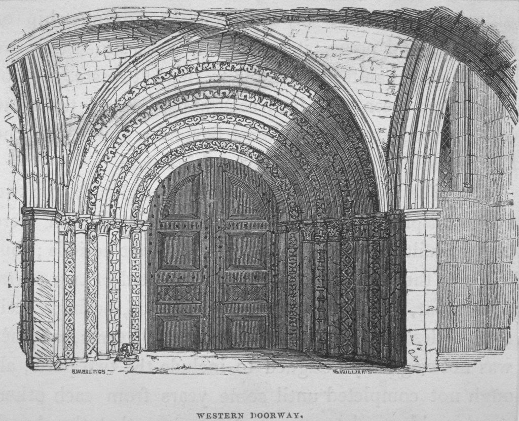 Detail of West entrance of Temple Church, City of London by Samuel Williams