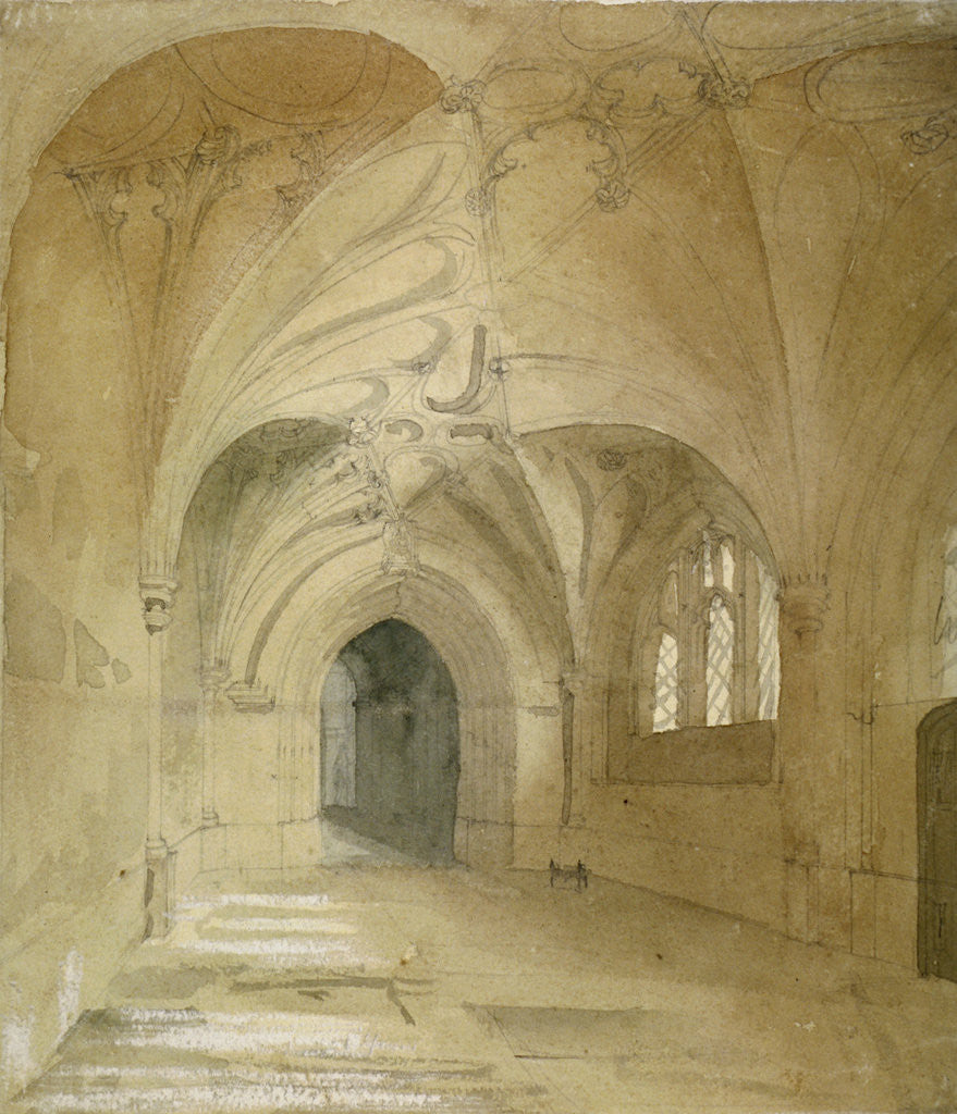 Detail of Interior view of the porch of St Sepulchre Church, City of London by Anonymous
