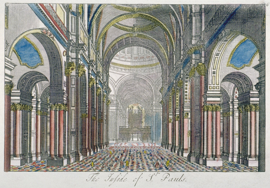 Detail of Interior of St Paul's Cathedral, looking east from the nave towards the choir, City of London by Benjamin Cole